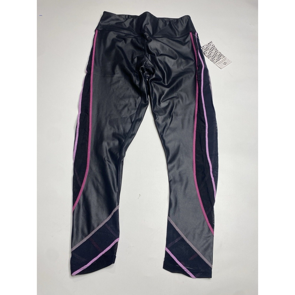 Urban Savage Legging Mesh Panel High Rise Crop Women Size S Black Pink NWT